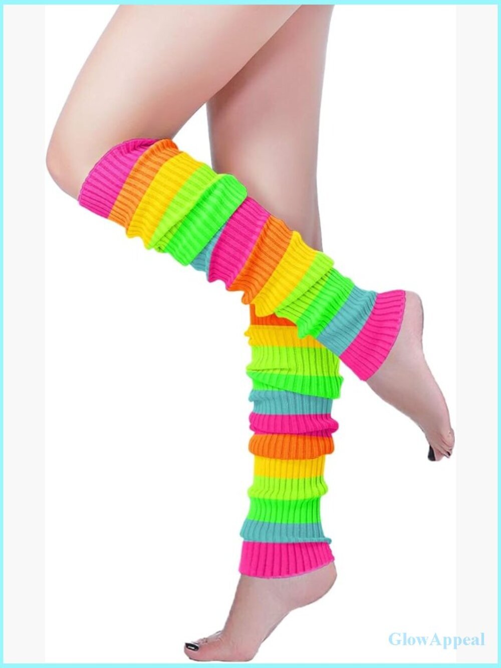 Neon Knit Leg Warmers for Dance Party Yoga Stirrup